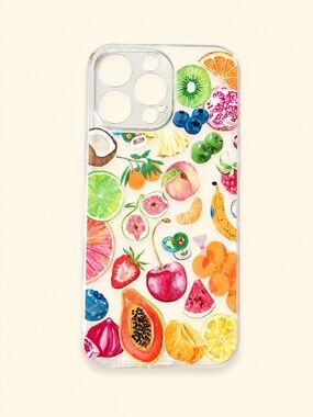 iPhone 16 Pro Max | Fruit Print Clear TPU Case